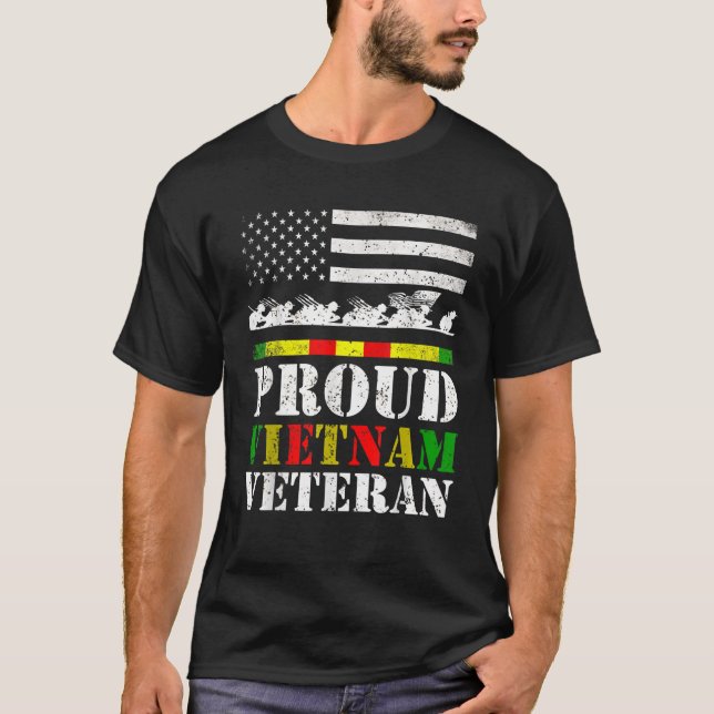 Proud Vietnam Veteran Day Gift For Dad From Son Da T-Shirt (Front)