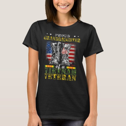  Proud Vietnam Veteran Granddaughter Gifts Raised T_Shirt