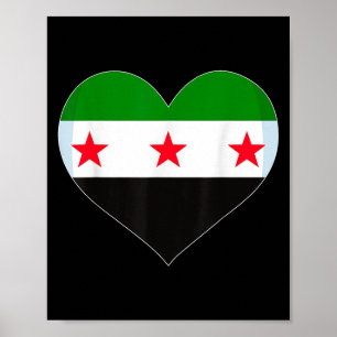 Proud Vintage Syrian Flag Free Syria Heart Love Ma Poster