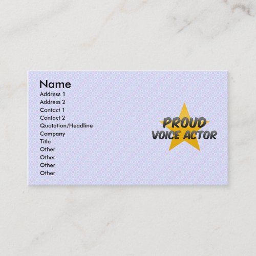 Proud Voice Actor Business Cards