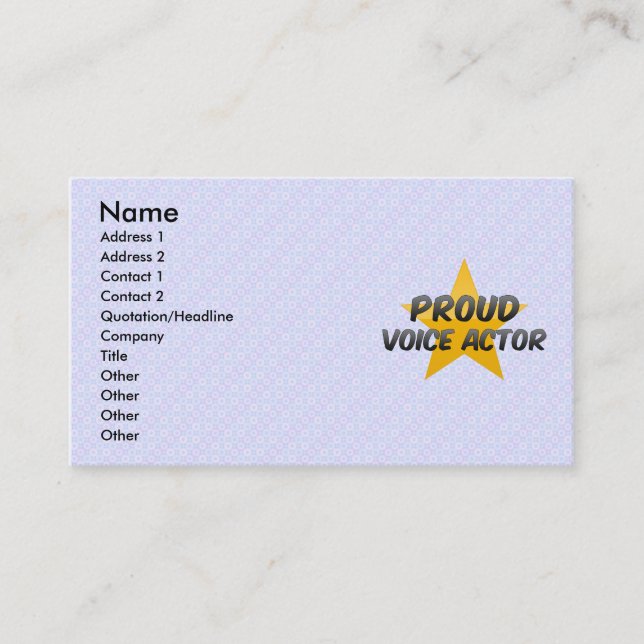 Proud Voice Actor Business Card (Front)