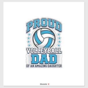 Proud Volleyball Dad Vintage Sports Shirt Design_1 Sticker