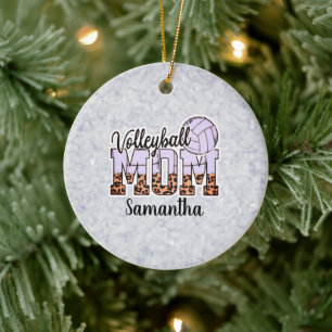 Proud Volleyball Mom – Serving Up Support Ceramic Ornament