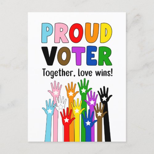 Proud Voter _ Together love wins Postcard