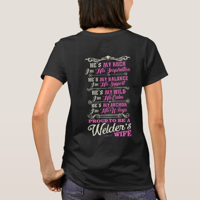 Proud Welder Wife T-Shirt (Back)