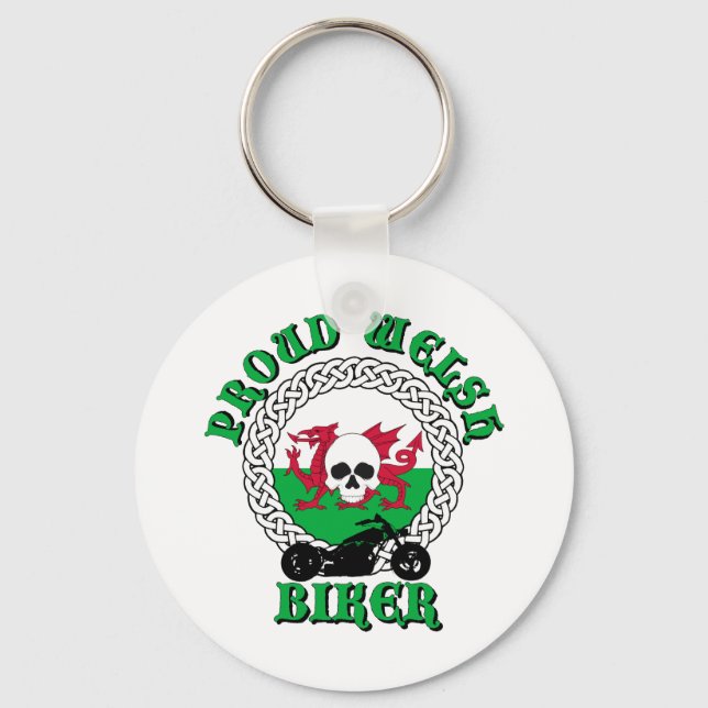 Proud Welsh Biker Keychain (Front)