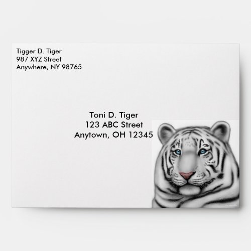 Proud White Tiger Envelope