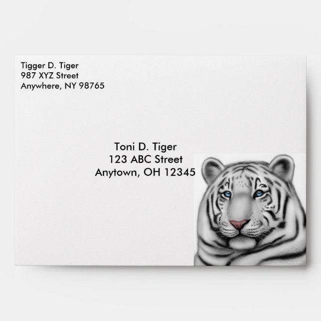 Proud White Tiger Envelope (Front)
