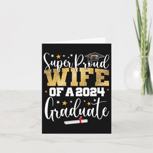 Proud Wife 2024 Graduate Senior Graduation College Card (Front)