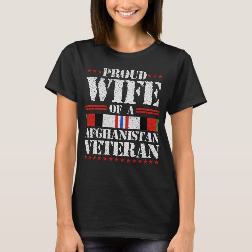 Proud Wife Of A Afghanistan Veteran Proud Army Mil T_Shirt