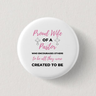 Proud Wife Of A Pastor Who Encourages bl Button
