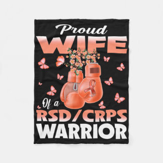 Proud Wife Of A Rsd Crps Warrior Awareness Boxing Fleece Blanket
