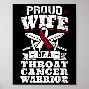 Proud Wife Of A Throat Cancer Warrior Neck Cancer  Poster