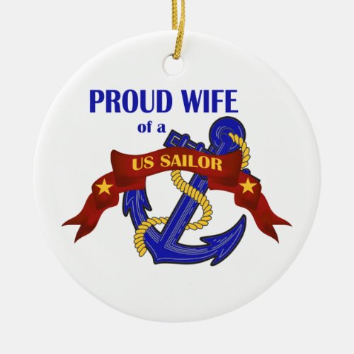 Proud Wife of a US Sailor Ornament