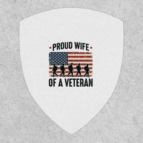 Proud Wife of a Veteran Patriotic Shirt Design (2) Patch