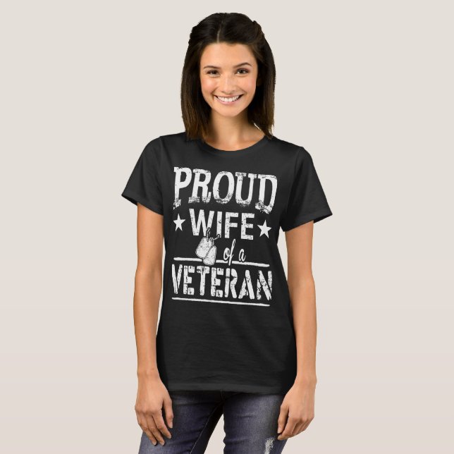 Proud Wife Of A Veteran T-Shirt (Front Full)
