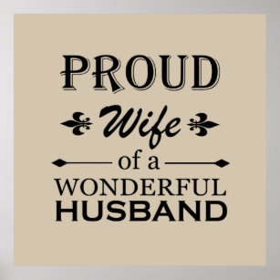 proud wife of a wonderful husband poster