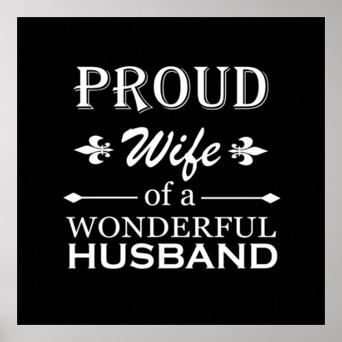 proud wife of a wonderful husband poster