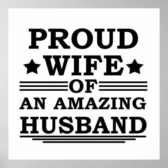 proud wife of an amazing husband poster (Front)