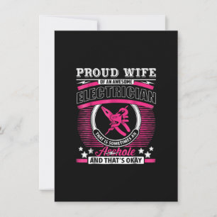 Proud Wife Of An Awesome Electrician Gift Note Card