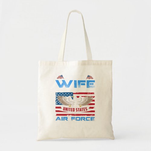 Proud Wife Of US Air Force Veteran Patriotic Milit Tote Bag