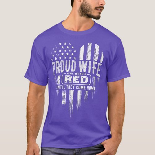 Proud Wife Red Friday Military Family T_Shirt