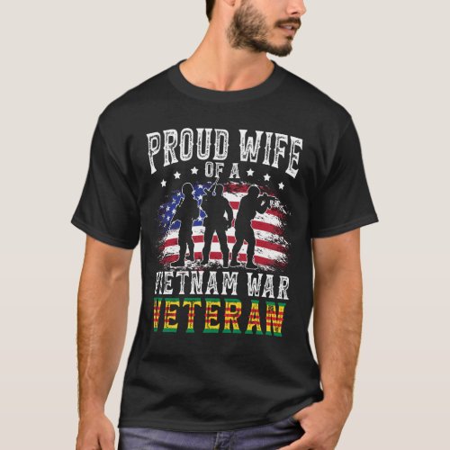 Proud Wife Vietnam War Veteran Husband Wives Match T_Shirt