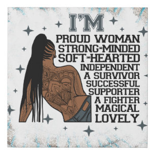 Proud Woman Black Queen Melanin Sista Shopp Faux Canvas Print