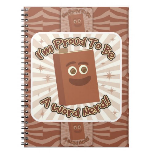 Proud Word Nerd Pattern Fun Slogan Notebook