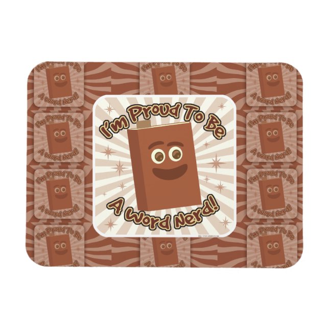 Proud Word Nerd Pattern Slogan Fun Art Magnet (Horizontal)
