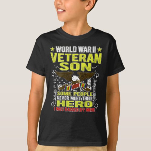  Proud World War 2 Veteran Son Military WW 2 T_Shirt