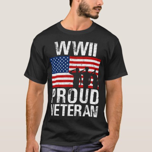 Proud WWII World War II Veteran Gift for Military  T_Shirt
