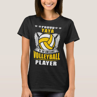 Proud Yaya Of An Awesome Volleyball Player Volleyb T-Shirt
