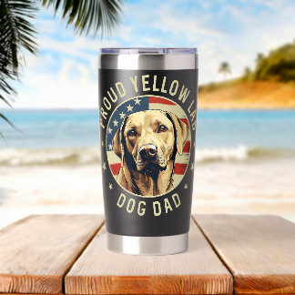 Proud Yellow Labrador Retriever Dog Lab Dad Insulated Tumbler
