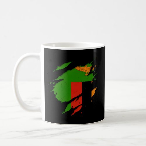Proud Zambian Torn Ripped Zambia Flag Coffee Mug