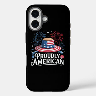 Proudly American - Patriotic Beach Sunhat iPhone 16 Case