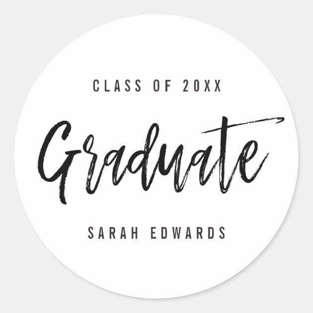 Proudly Brushed Graduation Favor Stickers