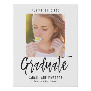 Proudly Brushed Graduation Keepsake Faux Canvas Print