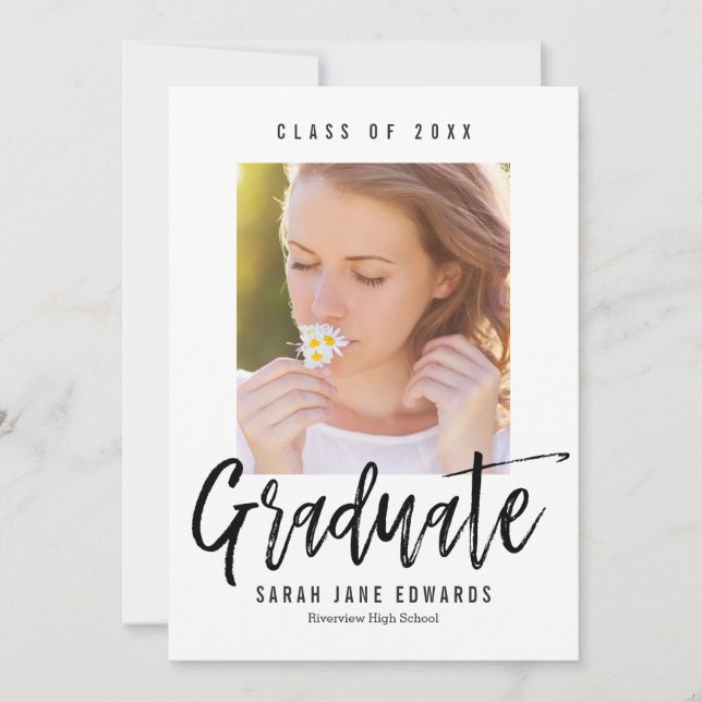 Proudly Brushed Graduation Photo Announcement (Front)