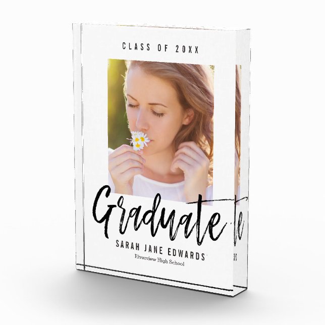 Proudly Brushed Graduation Photo Block (Right)