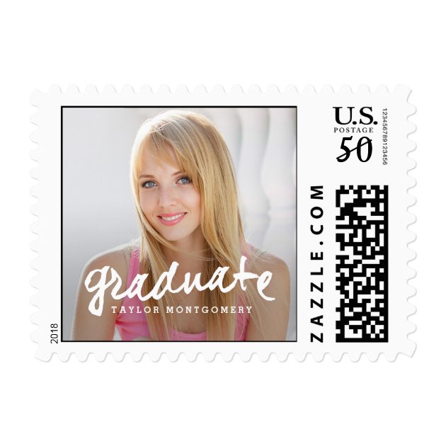 Proudly Brushed Graduation Postage Stamp