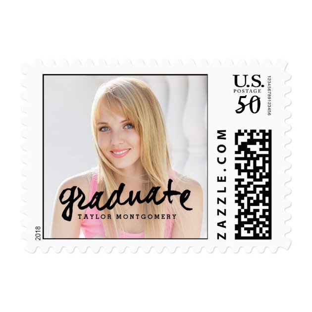 Proudly Brushed Graduation Postage Stamp