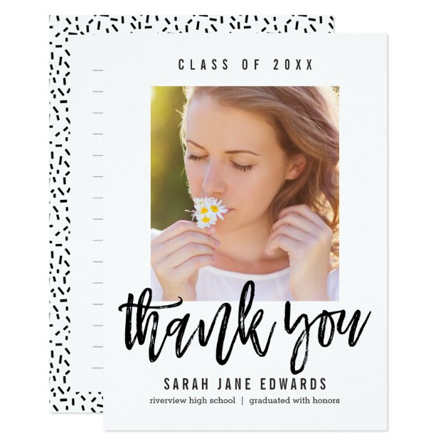 Proudly Brushed Graduation Thank You Note Card