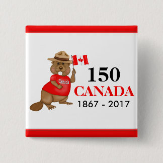 Proudly Canadian Beaver 150 Anniversary Button
