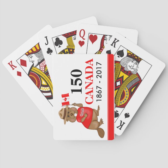 Proudly Canadian Beaver 150 Anniversary Poker Cards (Back)