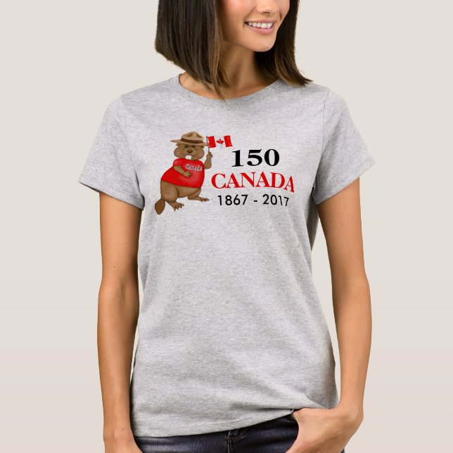 Proudly Canadian Beaver 150 Anniversary T-Shirt (Front)