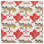 Proudly Canadian Beaver and Moose Fabric