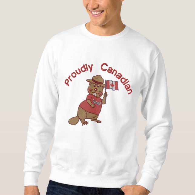 Proudly Canadian Beaver Embroidered Sweatshirt (Front)