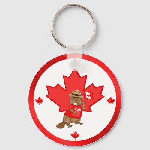 Proudly Canadian Beaver Keychain