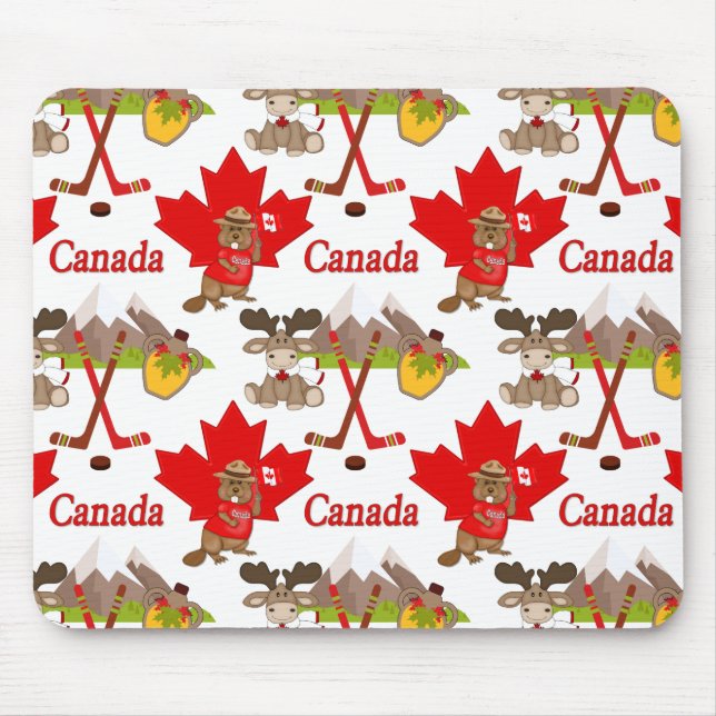 Proudly Canadian Beaver Mouse Pad (Front)